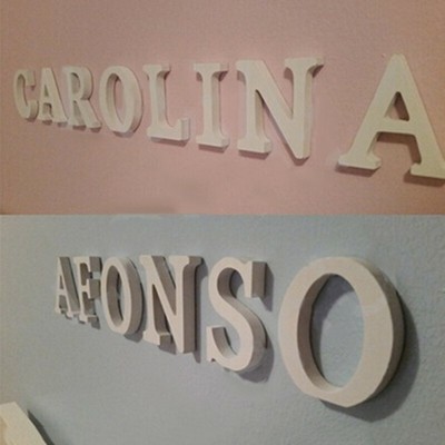 White Personalised Art Words Wall Hung Wooden Words Letters Plaques Home Decor