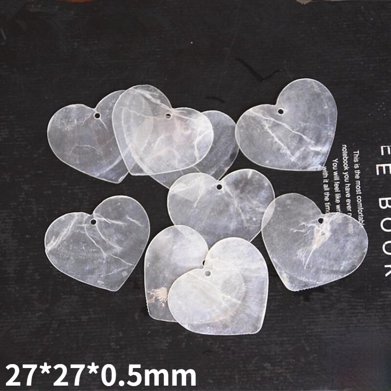 30X DIY Shell Pendant Heart-shaped Beads Earing Necklace Wind Chime Craft Fairy
