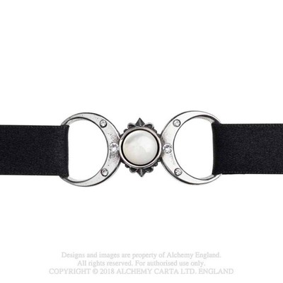 Triple Goddess Choker, Moon Necklace by Alchemy Gothic
