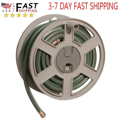 100ft Sidewinder Wall-Mounted Resin Hose Reel Garden  Storage Water Reel Suncast