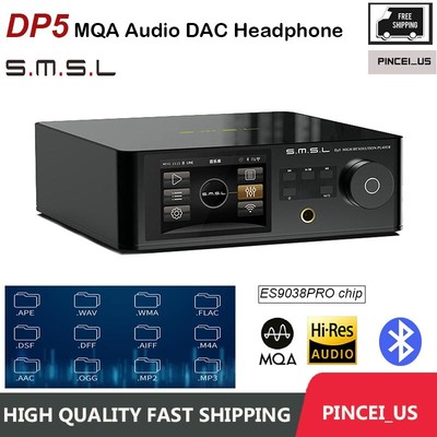 SMSL DP5 DSD ES9038PRO DAC Network Player Audio DAC Headphone Amplifier BT