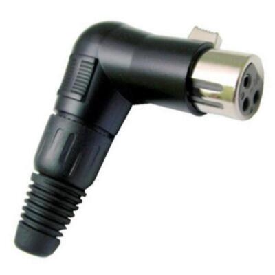 XLR 3pin Female Right-Angle Black