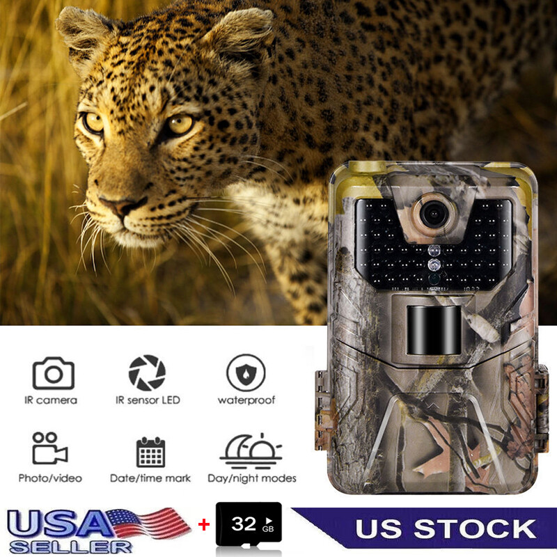 Trail Camera, 36MP 2.7k, Motion Activated, Hunting Camera, Night Vision+SD Card