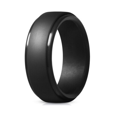 Men Women Silicone Sport Ring Antibacterial Hypoallergenic Wedding Band ^
