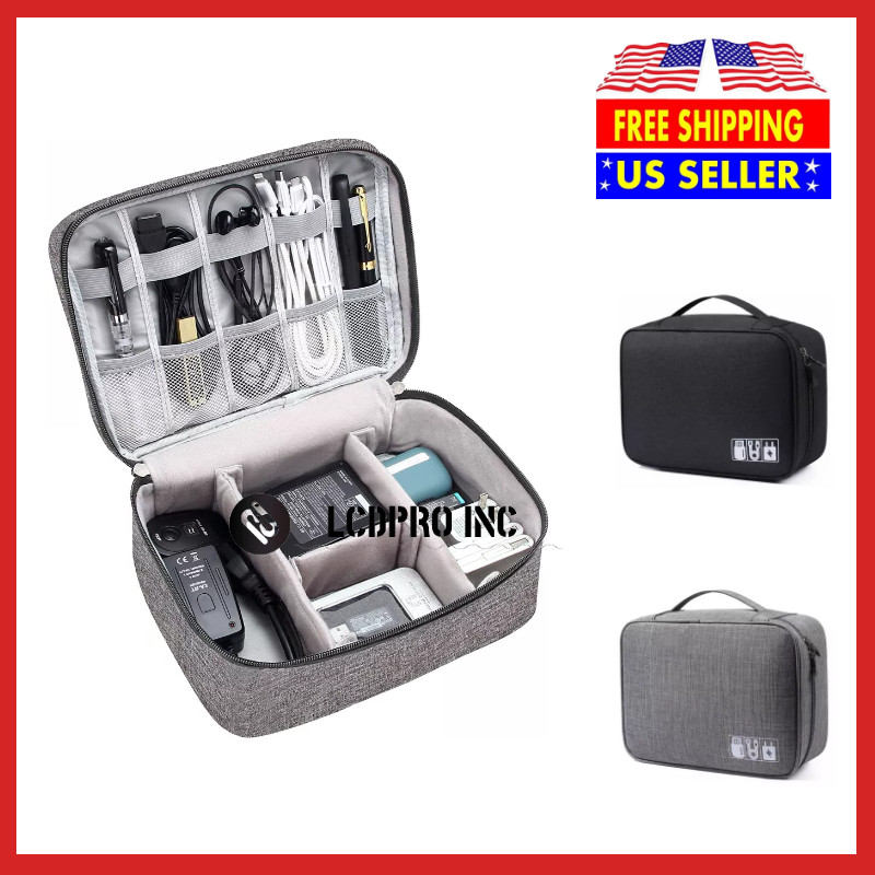 Portable Electronic Organizer Travel Cable Storage Bag Cord Case Accessories