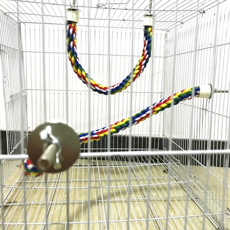 Pet Bird Cotton Rope Perches Cage Accessories Comfy Perch Parrot Bungee Durable