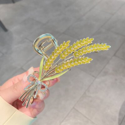Women Flower Hair Claw Girls Clamps Metal Crab Cross Hair Clips Headband Hairpin