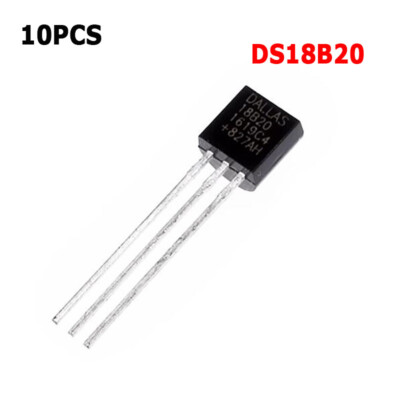 10 Pcs DS18B20 Temperature Sensor 18B20+ Digital Temperature Sensor 1-Wire TO-92