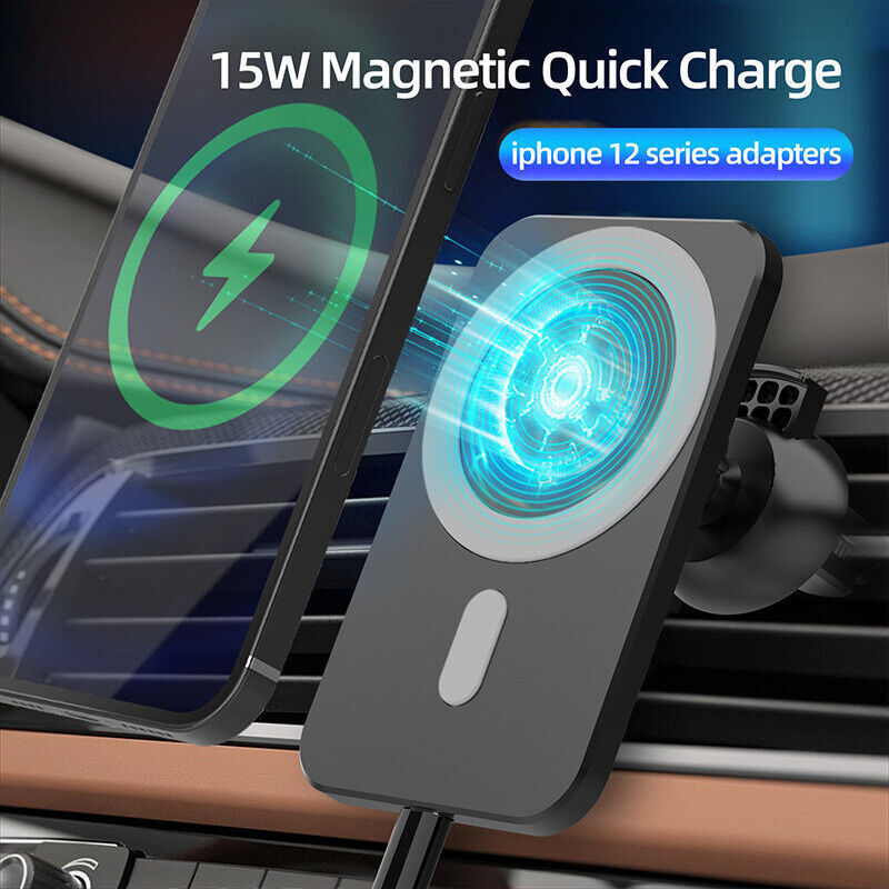 Magnetic Car Wireless Charger Stand Mount Holder For iPhone 14/15/13/12 Pro Max