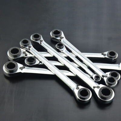 Metric 4 in 1 Ratchet Ring Wrench Double End Spanner 8mm-24mm Two way Adjustable