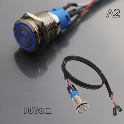 PC Host Start Power SW Button Switch Computer Reset SW Button Switch With Ca--vd