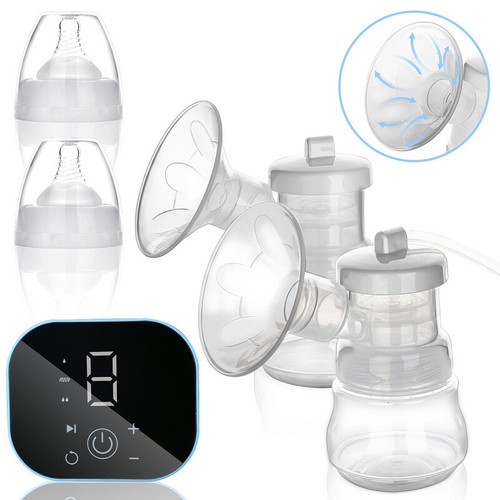 Elektrische Doppel Milchpumpe Baby Muttermilch Tragbare Komfort Brustpumpe