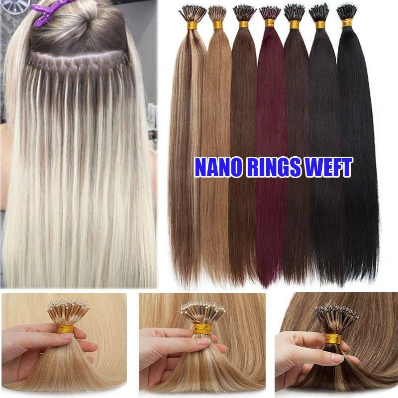 Icy 150G Nano Ring Beads Tip Russian/Indian Remy Human Hair Extensions THICK 24