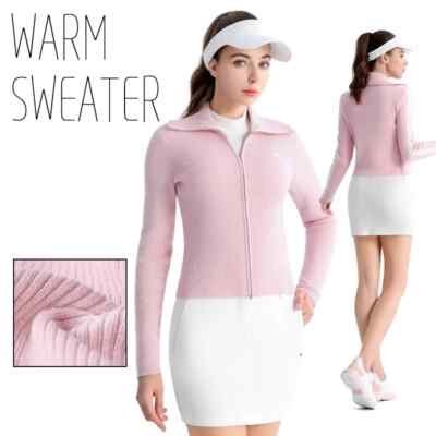 Women Cardigan Warm Knitted Sports Sweater Winter Autumn ZipperLong Sleeve Slim