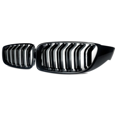 Pair Front Kidney Grille For BMW M4 F32 F33 F36 F82 F83 2014-2020 Glossy Black