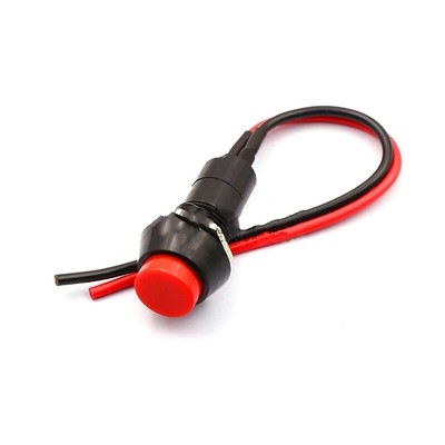 2x Red Round Circle Momentary Reset Push Button Switch Wired Car/Truck AC/DC 12V