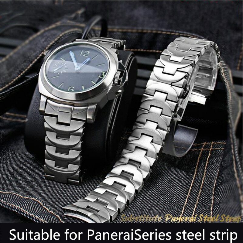 Stainless Steel Strap Men's 24mm Metal Band For Panerai