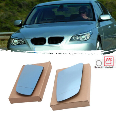Blue Fits BMW E60 E61 E63 E64 525i 530i 535i Heated Left+Right Side Mirror Glass