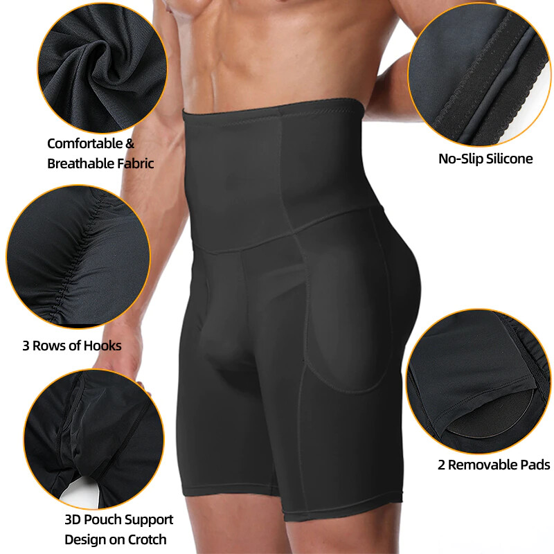Rosie Men's Padded Underwear Seamless Butt Lifter Hip Enhancer Shaper Briefs,Black,XL In Kenya | Briefs - Foto 13