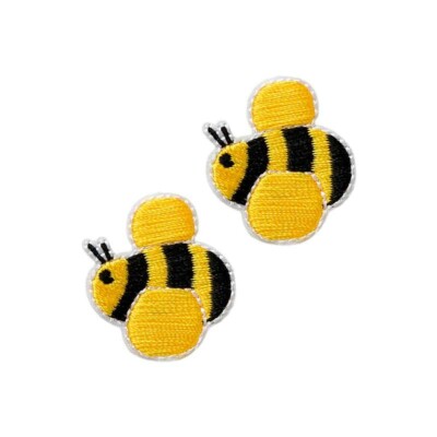 Mono Quick 06081 Biene, Bügelbild, 2er SET Patch, ca. 2,6 x 2,4 cm Bienchen