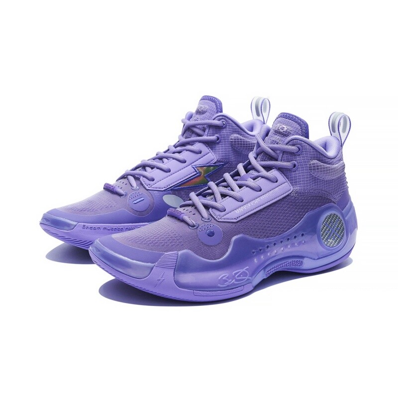 Pre-owned Li-ning Li Ning Way Of Wade 10- Lavender Men's Mid Top Basketball Shoes Abas115-5 In Purple