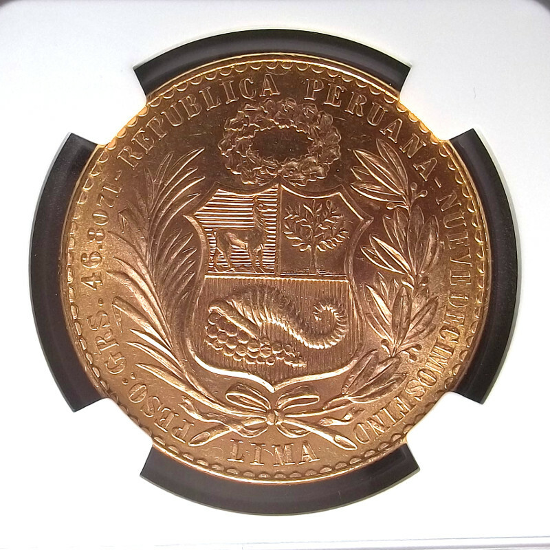 PERU - 1961 - 100 SOLES - NGC MS63 - G100S - KM-231 - GOLD