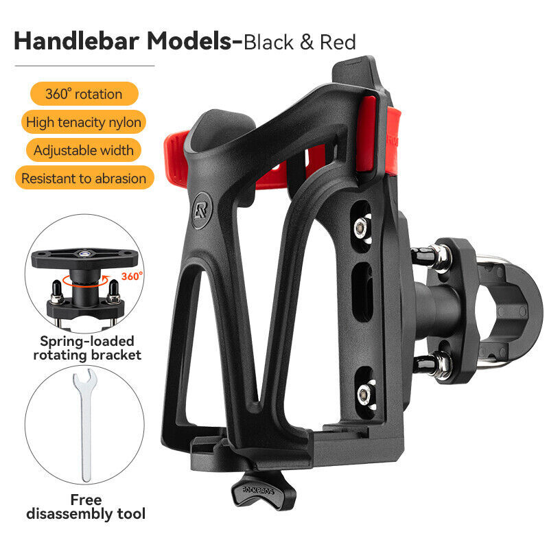 ROCKBROS Motorcycle Water Holder Adjustable Ebike Handlebar 