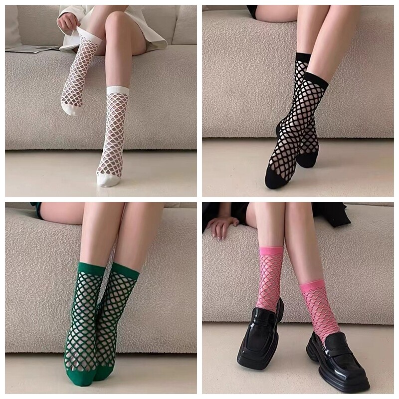womens-fishnet-hollow-out-socks-midcalf-length-breathable-summer-harajuku
