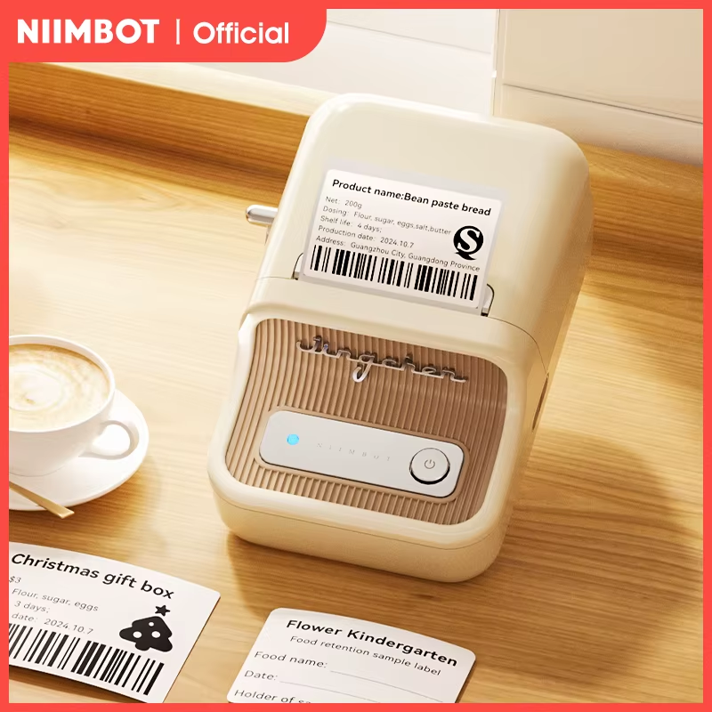 B21/B1 Portable Thermal Printer 1500mAh Wireless Sticker Printer With Self-adhes