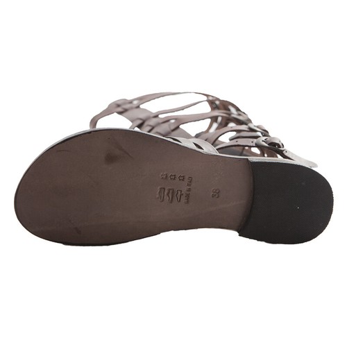 SANDALI 100% SALENTO® SANDALS WOMEN'S GLADIATOR HIGH BUCKLE AT KNEES & CALF LEATHER