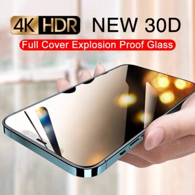 2PCS Privacy + Clear Tempered Glass Screen Protector for iPhone 15 14 13 Pro Max