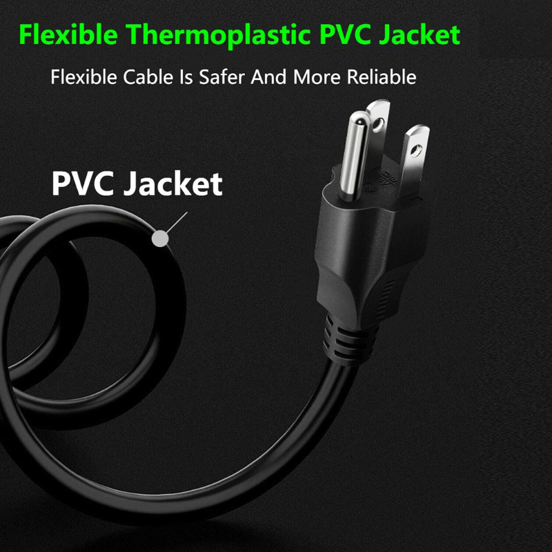 4 FT 3 Prong Universal AC Power Cord for HP Dell Lenovo Laptop TV Printer