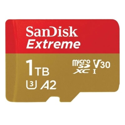 SanDisk 1TB Extreme Micro SDXC A2 V30 Memory Card with Adapter