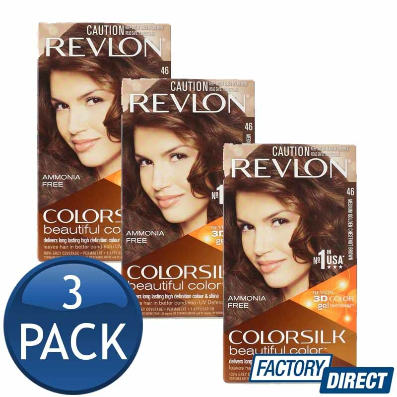 3 X Revlon Colorsilk Permanent Hair Color 46 Medium Golden