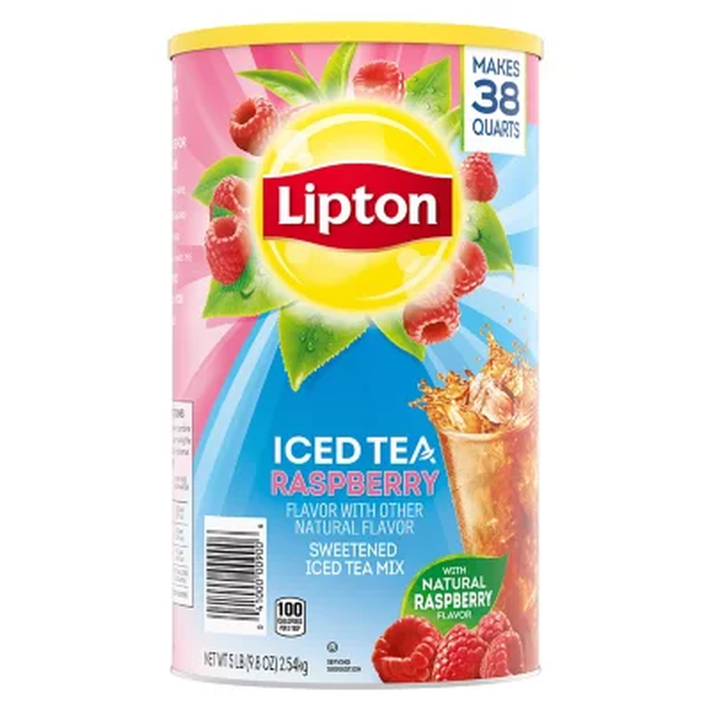2 PACK Lipton Sweetened Ice Tea Mix Raspberry 89.8 oz - FREE SHIPPING