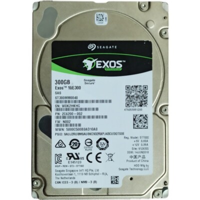 ST300MM0048 Seagate Exos 300GB 10K 2.5'' 12Gbps 128MB 2C6200 SAS HARD DRIVE