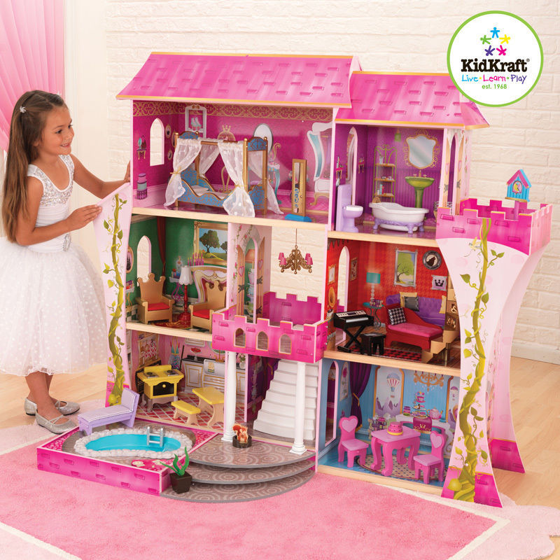 NEW LARGE KidKraft Far Far Away Dollhouse + 21 Pieces of Furniture (3