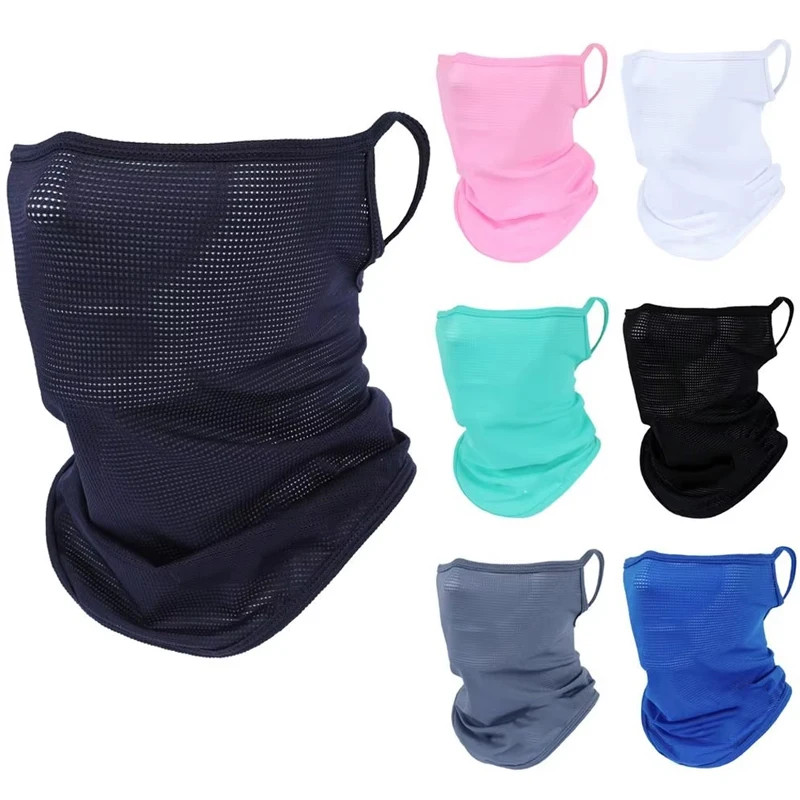 Summer Ice Silk Full Face Mask Balaclava Breathable Sun and UV Protection Motorc