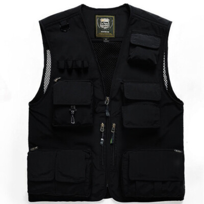 Multi Pocket Utility Vest Men Fishing Hunting Hiking Tactical