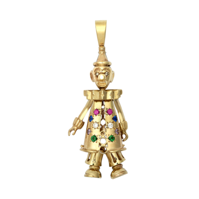 9ct gold hotsell clown pendant