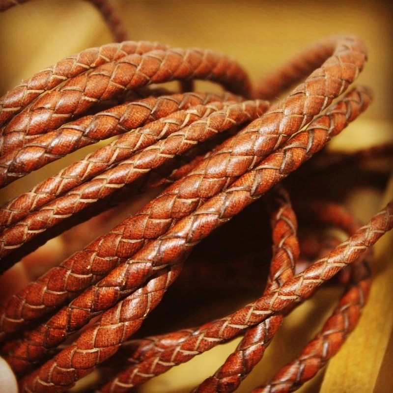 1 Meter Braided Genuine Leather Cord Retro Bracelet DIY Jewelry Making Accessory