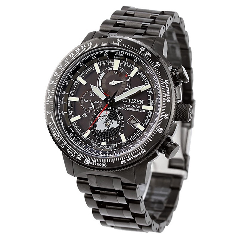 Pre-owned Citizen Promaster Sky By3005-56g Eco-drive Direct Flight Atomic Radio Men Watch