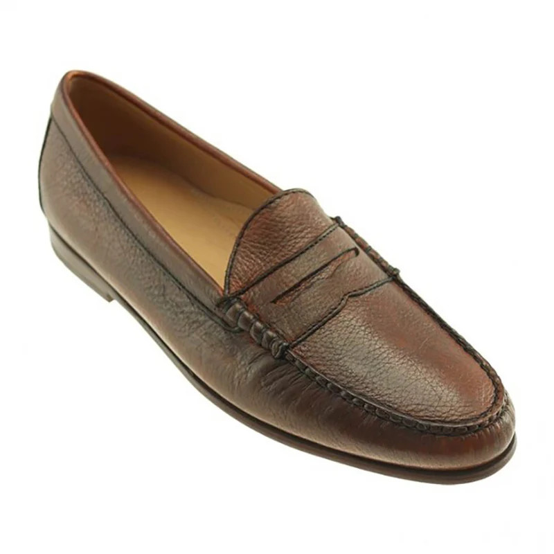 TB Phelps Ventura Deerskin Penny Loafer Cedar Size 10.5M USA