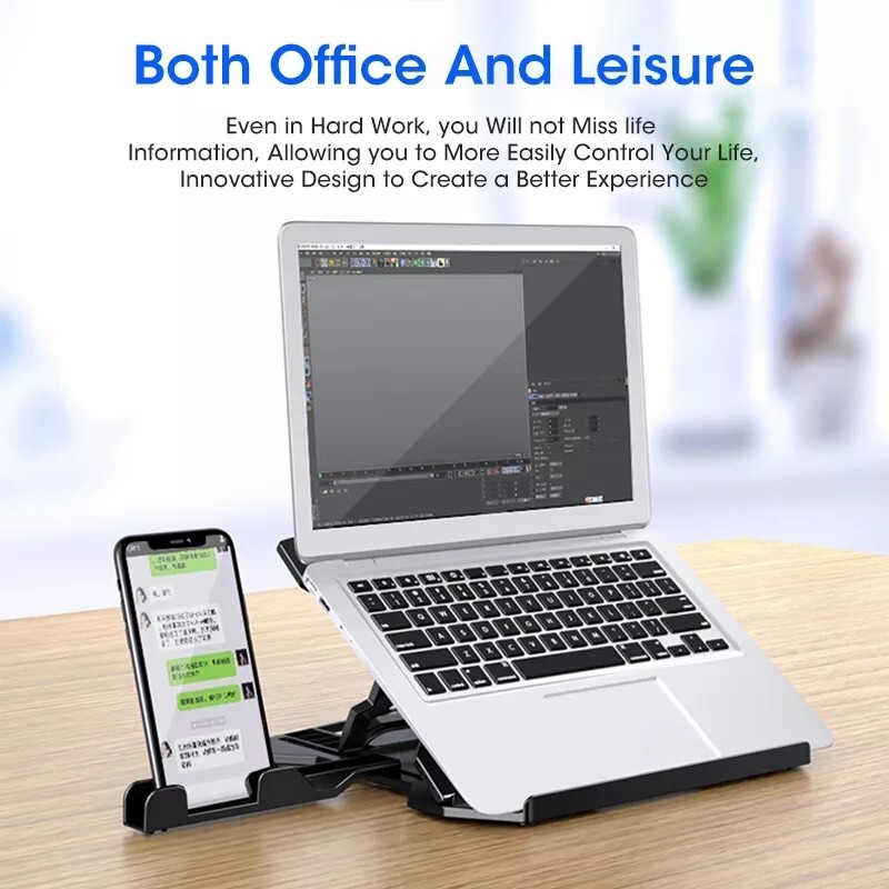 Soporte para Laptop Ajustable Con Base Giratoria 360° Ergonómico Plegable 10-17"