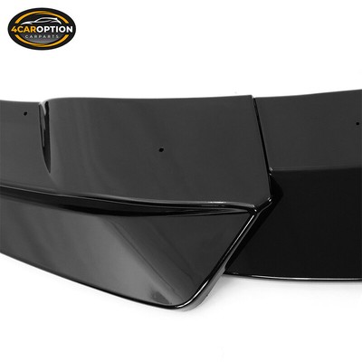 Fits 20-23 Tesla Model Y Front Bumper Lip Spoiler IKON Style 3PCS PP Gloss Black