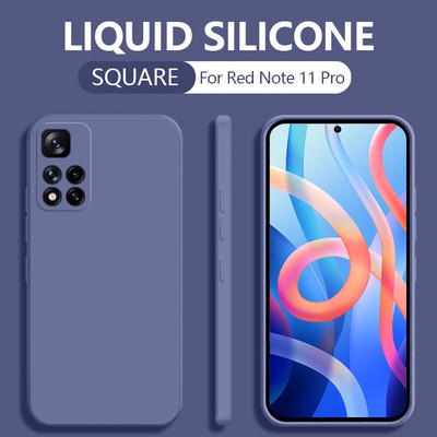 Square Liquid Silicon Case For Xiaomi Redmi Note 11 Pro 11S 12X 12 Poco X3 M3 M4
