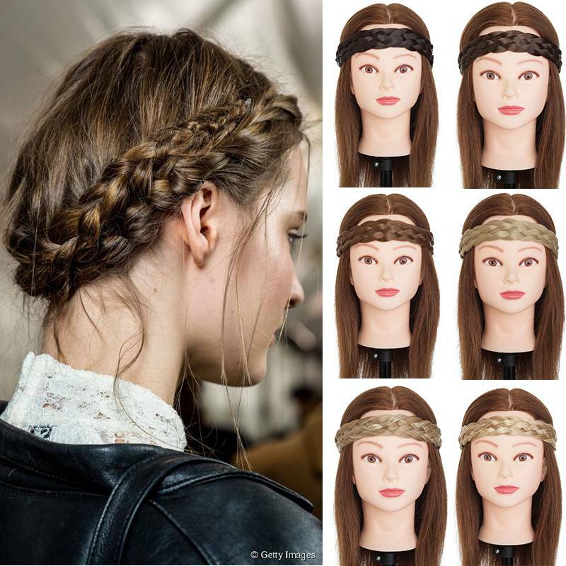 Natural Thick Curly Braid Headband Hair Extension Plaited ...