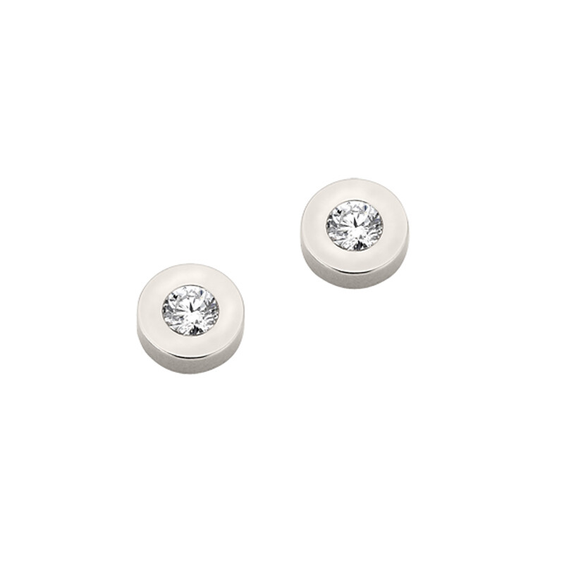 CEM Ohrstecker mit Swarovski-Kristall Titan Ø 6 mm poliert 1 Paar Rund 4-107763-