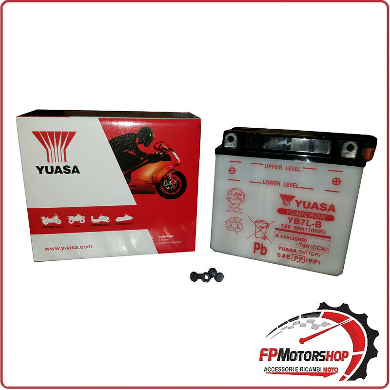 BATTERIA PER MOTO YUASA YB7L-B 12V 8AH 136X76X136MM CCA105 MBK YP