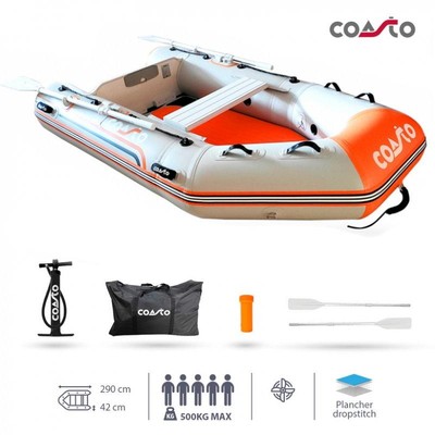 COASTO Schlauchboot mit Dropstitch Boden Dingi Beiboot Motorboot Ruderboot 290cm